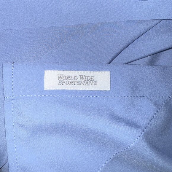World Wide Sportsman Mens XXL Long Sleeve Fishing Shirt Light Blue UPF 30 - Picture 11 of 11